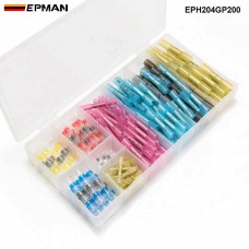 EPMAN 200PCS Solder Seal Butt Connectors + Heat Shrink Wire Terminals Electrical Crimp EPH204GP200